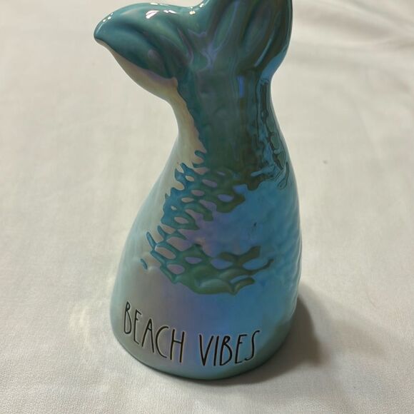 Rae Dunn Mermaid Tail turquoise "beach vibes" accent piece - Picture 4 of 8